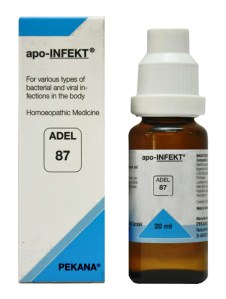 अडेल ८७ ड्रॉप्स शरीर में होने वाले विभिन्न प्रकार के जीवाणु व विषाणु संक्रमणों के लिए