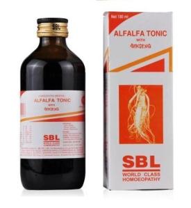 SBL_Alfalfa_Tonic_with_Ginseng_in Hindi sharirik thakan ki dawa