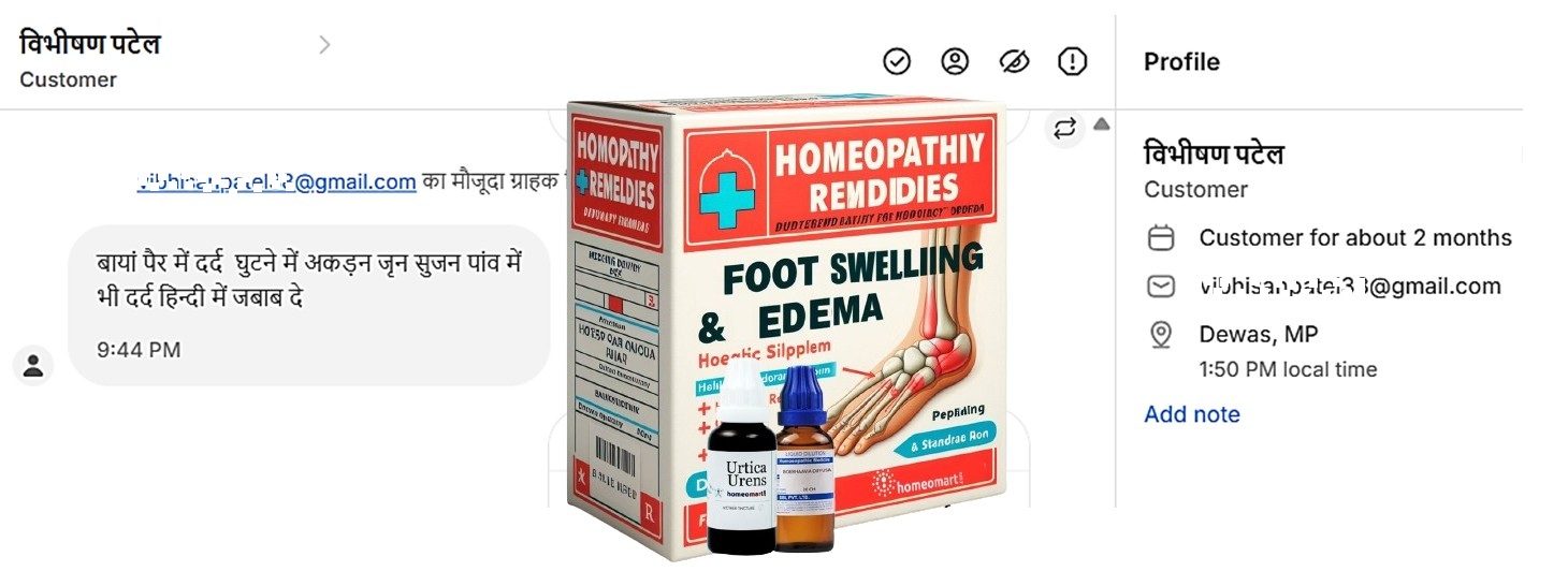 बाएं पैर में दर्द, घुटने की जकड़न और सूजन का होम्योपैथिक विश्लेषण इंफोग्राफिक